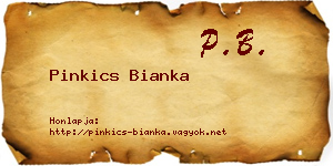 Pinkics Bianka névjegykártya
